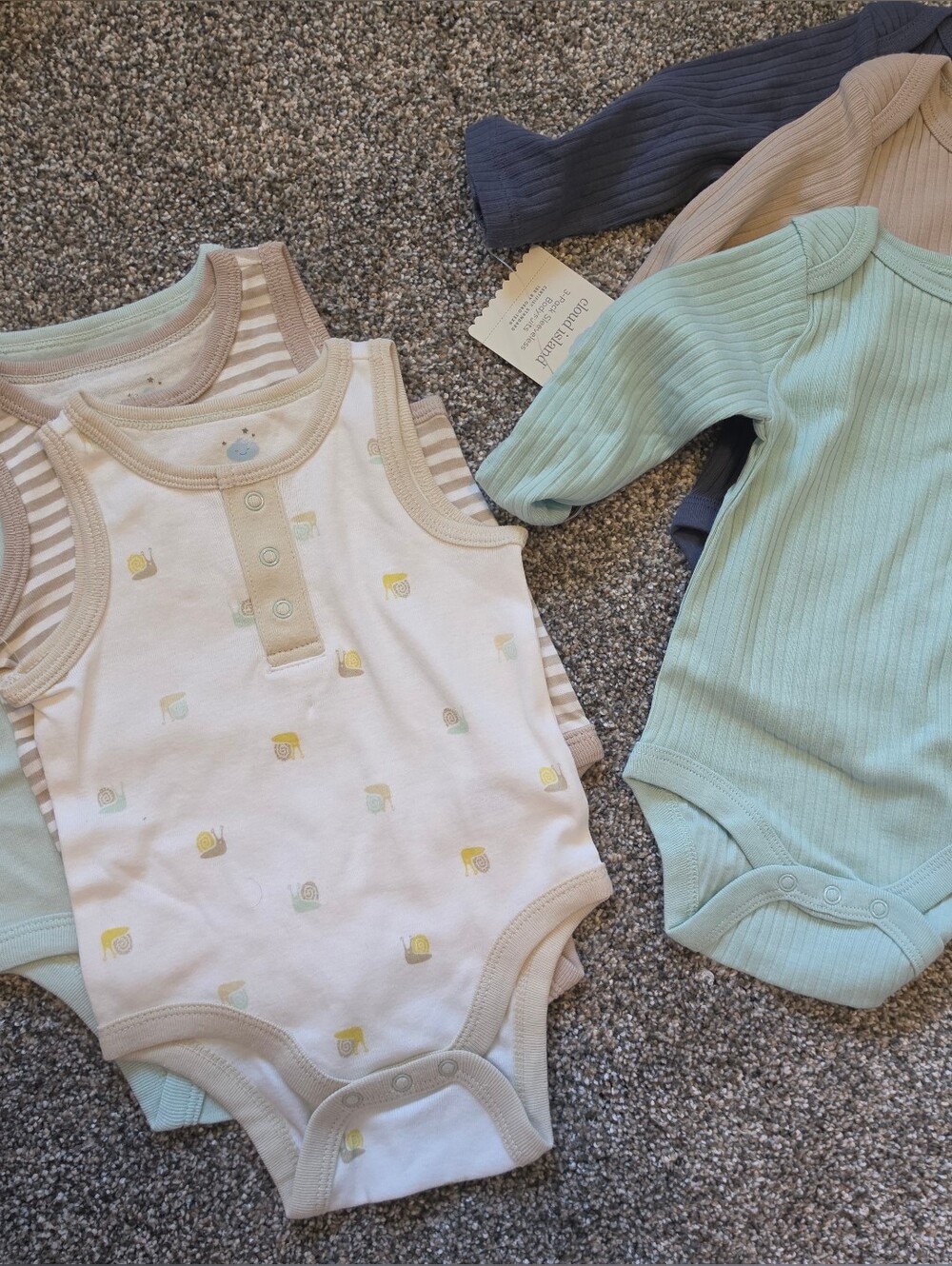 Cloud Island 3pc Sleeveless Bodysuits And 3pc Long-Sleeve